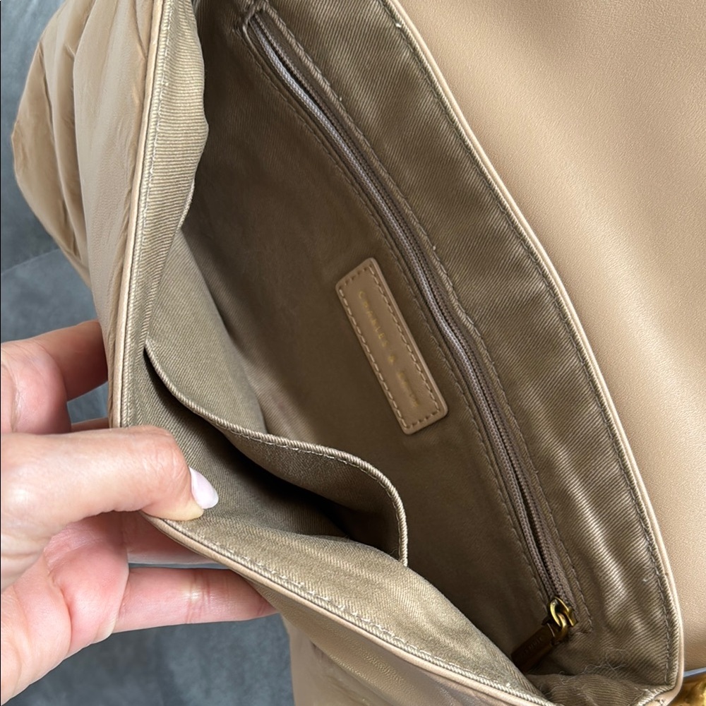 Charles & Keith beige Tan Chain Shoulder Bag - Picture 3 of 8